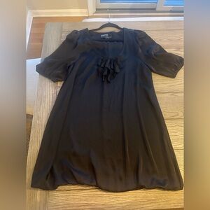 Oxford & Regent Chic Black Mini Dress with Ruffle Detail Size L